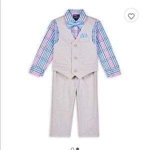 Nautica 4-Piece Oxford Vest, Plaid Shirt 18 month
